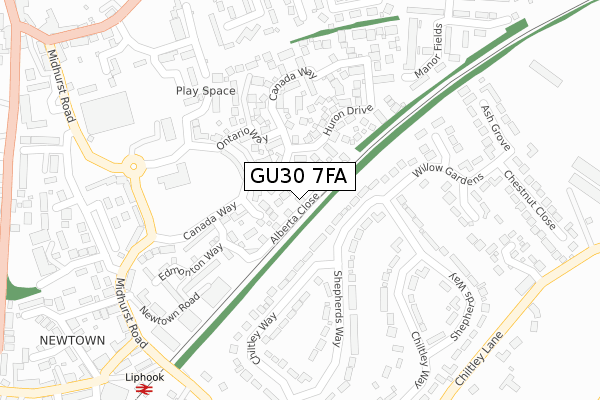GU30 7FA map - large scale - OS Open Zoomstack (Ordnance Survey) GU30 7FA map - large scale - OS Open Zoomstack (Ordnance Survey)