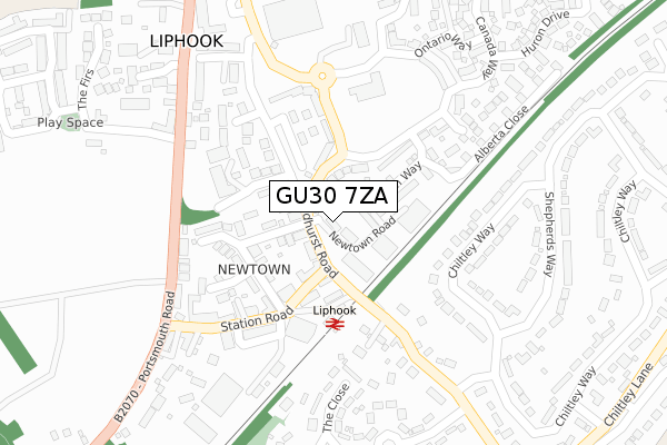 GU30 7ZA map - large scale - OS Open Zoomstack (Ordnance Survey)