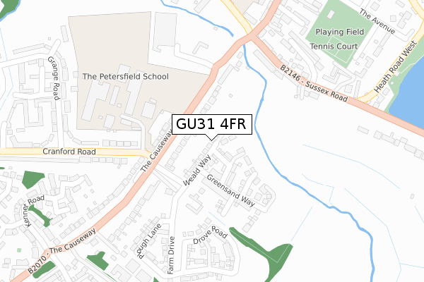 GU31 4FR map - large scale - OS Open Zoomstack (Ordnance Survey)