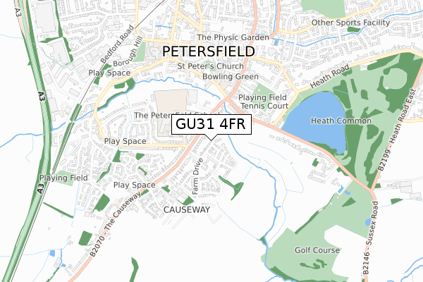 GU31 4FR map - small scale - OS Open Zoomstack (Ordnance Survey)