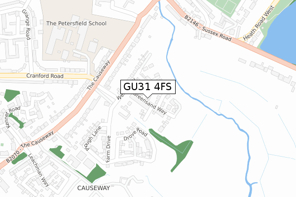 GU31 4FS map - large scale - OS Open Zoomstack (Ordnance Survey)