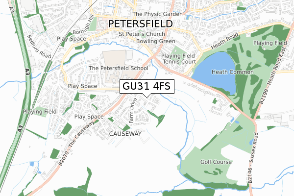 GU31 4FS map - small scale - OS Open Zoomstack (Ordnance Survey)