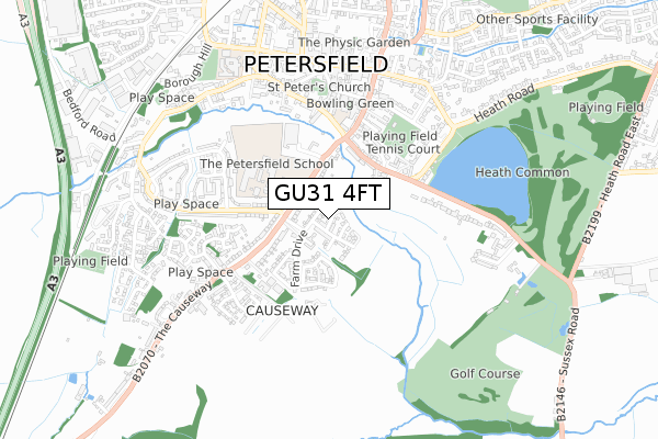 GU31 4FT map - small scale - OS Open Zoomstack (Ordnance Survey)