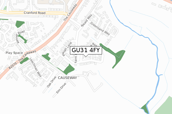 GU31 4FY map - large scale - OS Open Zoomstack (Ordnance Survey)