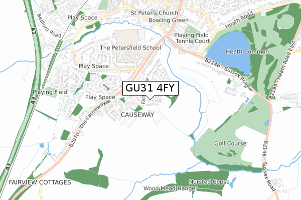 GU31 4FY map - small scale - OS Open Zoomstack (Ordnance Survey)