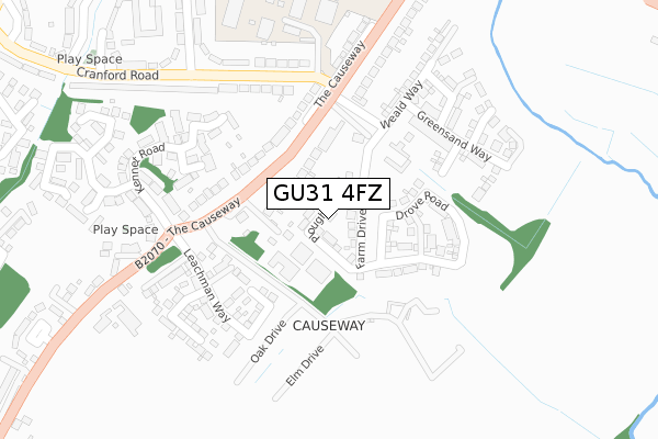 GU31 4FZ map - large scale - OS Open Zoomstack (Ordnance Survey)