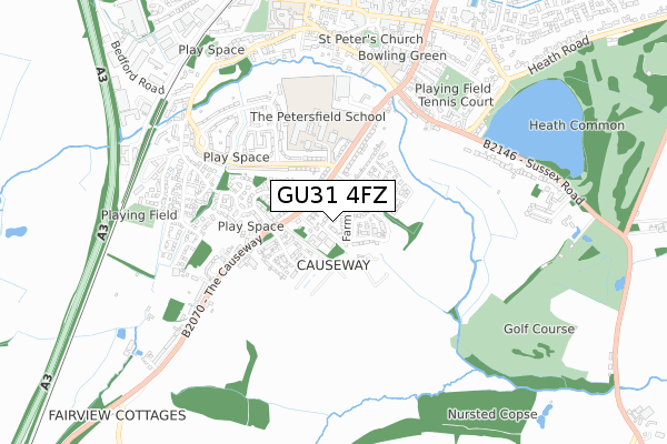 GU31 4FZ map - small scale - OS Open Zoomstack (Ordnance Survey)