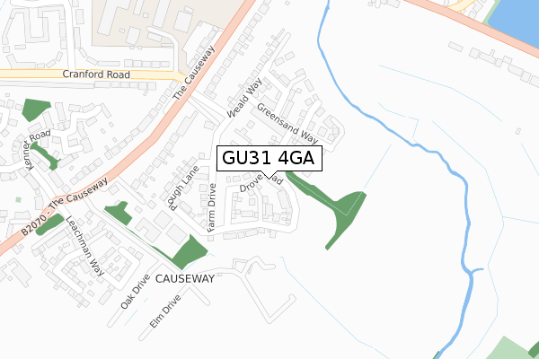 GU31 4GA map - large scale - OS Open Zoomstack (Ordnance Survey)