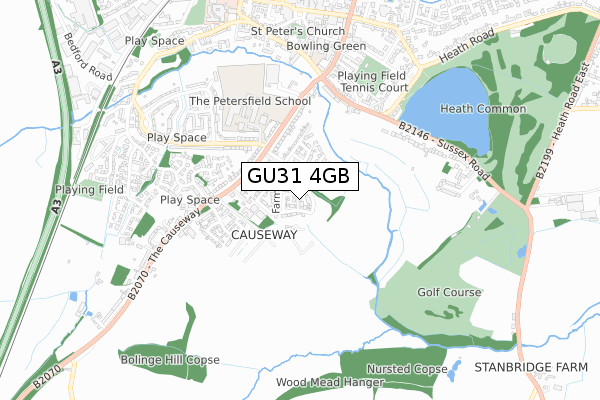 GU31 4GB map - small scale - OS Open Zoomstack (Ordnance Survey)