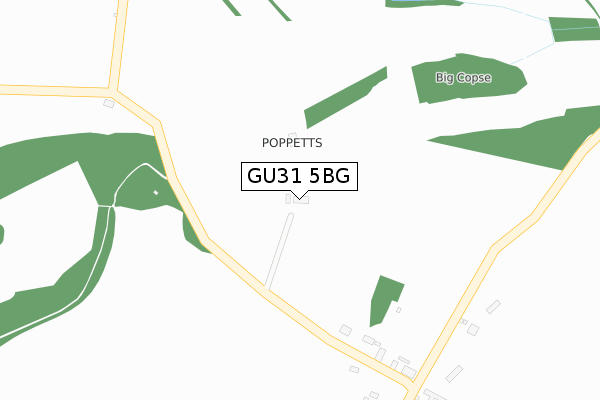 GU31 5BG map - large scale - OS Open Zoomstack (Ordnance Survey)