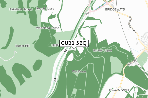 GU31 5BQ map - small scale - OS Open Zoomstack (Ordnance Survey)