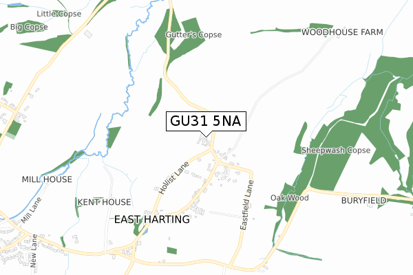 GU31 5NA map - small scale - OS Open Zoomstack (Ordnance Survey)