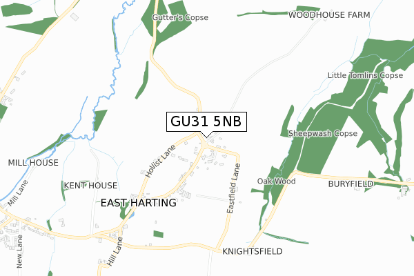 GU31 5NB map - small scale - OS Open Zoomstack (Ordnance Survey)