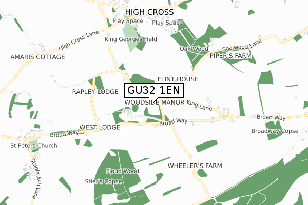 GU32 1EN map - small scale - OS Open Zoomstack (Ordnance Survey)