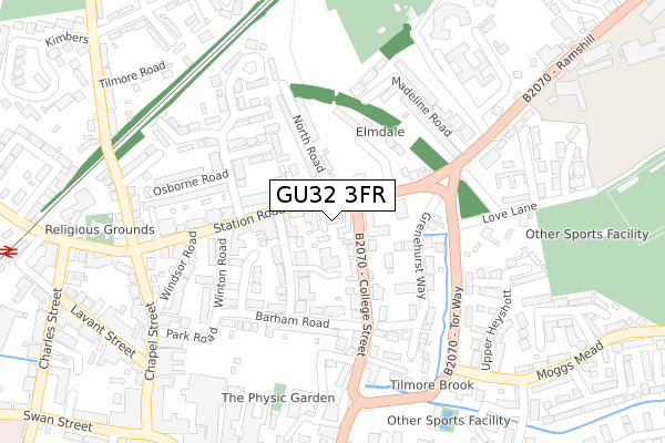 GU32 3FR map - large scale - OS Open Zoomstack (Ordnance Survey)