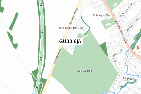 GU33 6JA map - large scale - OS Open Zoomstack (Ordnance Survey)