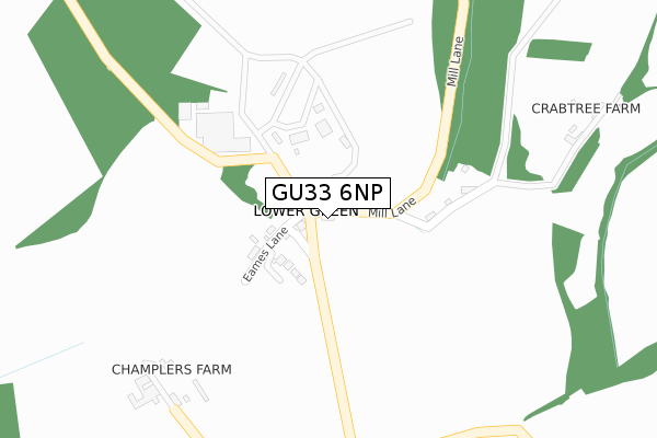 GU33 6NP map - large scale - OS Open Zoomstack (Ordnance Survey)