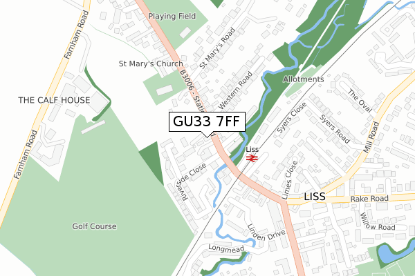 GU33 7FF map - large scale - OS Open Zoomstack (Ordnance Survey)