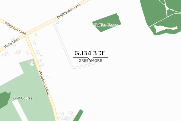 GU34 3DE map - large scale - OS Open Zoomstack (Ordnance Survey)