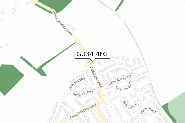 GU34 4FG map - large scale - OS Open Zoomstack (Ordnance Survey)