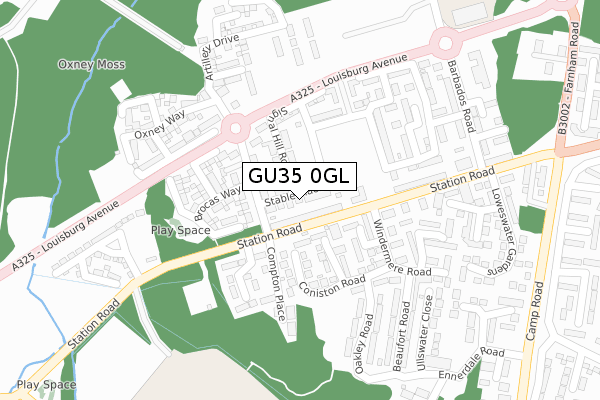 GU35 0GL map - large scale - OS Open Zoomstack (Ordnance Survey)