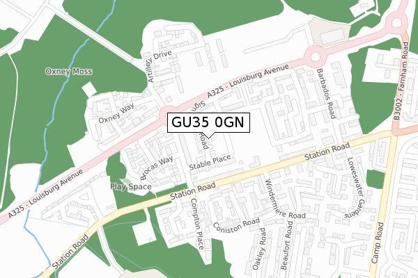 GU35 0GN map - large scale - OS Open Zoomstack (Ordnance Survey)