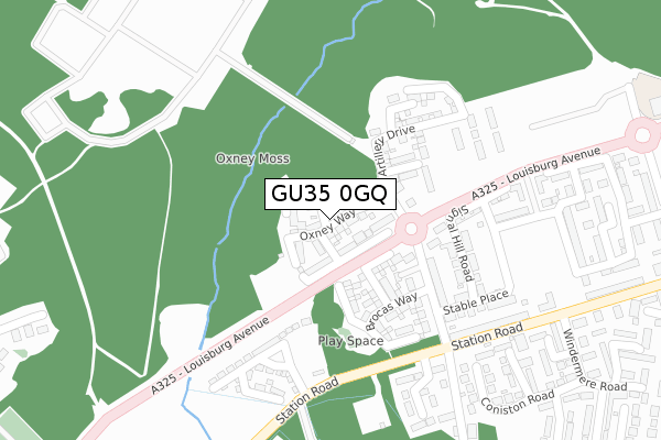 GU35 0GQ map - large scale - OS Open Zoomstack (Ordnance Survey)