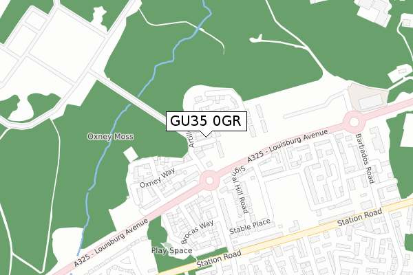 GU35 0GR map - large scale - OS Open Zoomstack (Ordnance Survey)