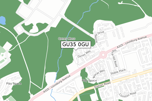 GU35 0GU map - large scale - OS Open Zoomstack (Ordnance Survey)