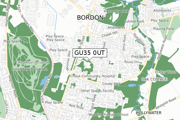 GU35 0UT map - small scale - OS Open Zoomstack (Ordnance Survey)