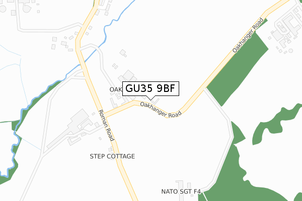 GU35 9BF map - large scale - OS Open Zoomstack (Ordnance Survey)