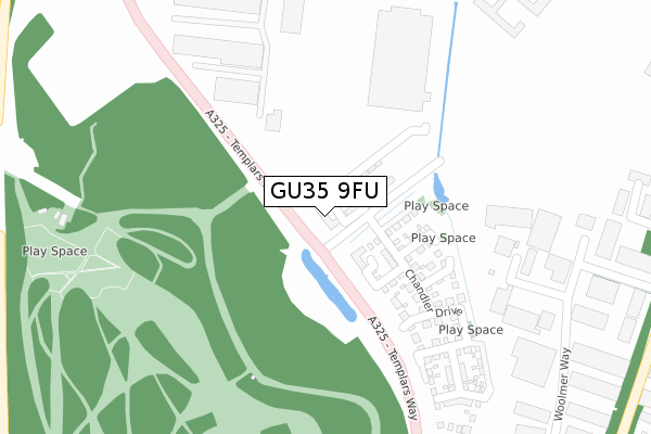 GU35 9FU map - large scale - OS Open Zoomstack (Ordnance Survey)