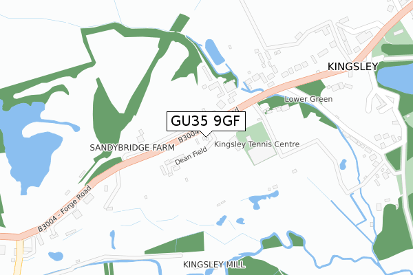 GU35 9GF map - large scale - OS Open Zoomstack (Ordnance Survey)