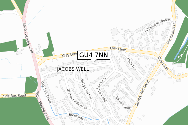 GU4 7NN map - large scale - OS Open Zoomstack (Ordnance Survey)