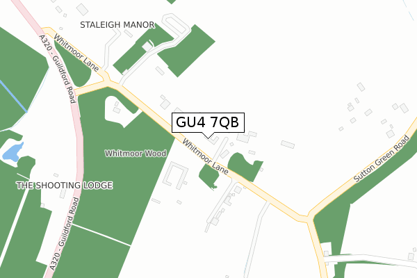 GU4 7QB map - large scale - OS Open Zoomstack (Ordnance Survey)