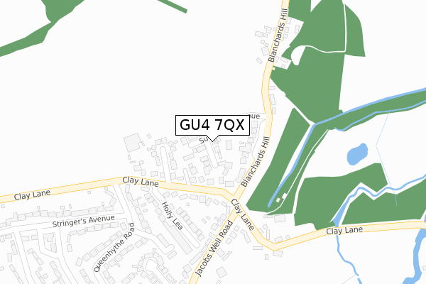 GU4 7QX map - large scale - OS Open Zoomstack (Ordnance Survey)