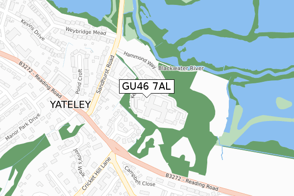 GU46 7AL map - large scale - OS Open Zoomstack (Ordnance Survey)