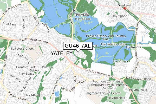 GU46 7AL map - small scale - OS Open Zoomstack (Ordnance Survey)