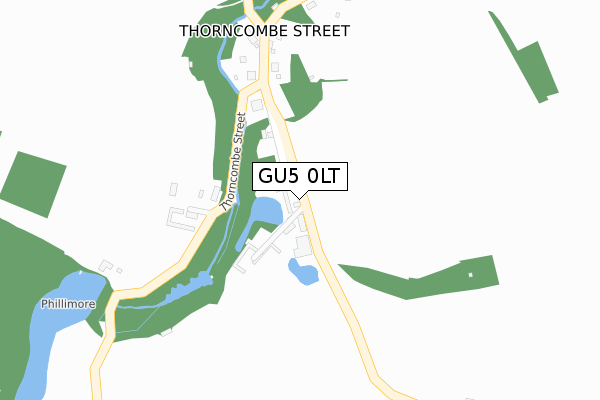 GU5 0LT map - large scale - OS Open Zoomstack (Ordnance Survey)