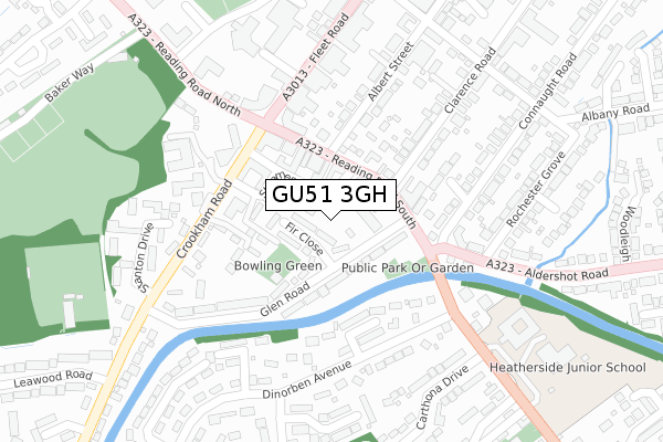 GU51 3GH map - large scale - OS Open Zoomstack (Ordnance Survey)