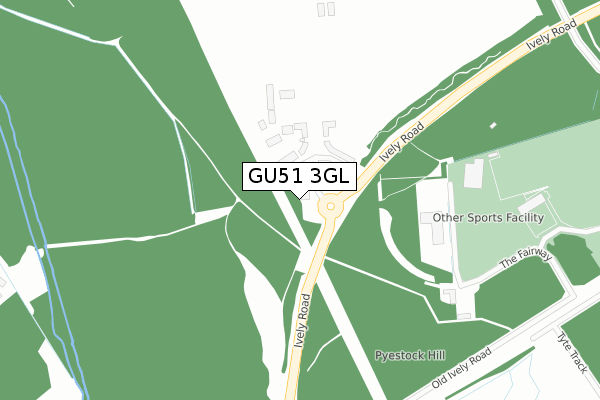 GU51 3GL map - large scale - OS Open Zoomstack (Ordnance Survey)