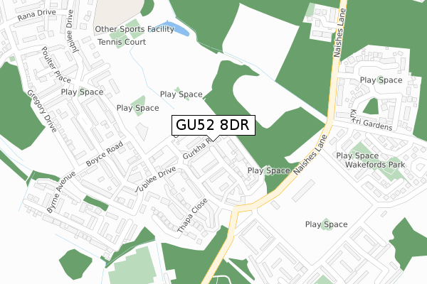 GU52 8DR map - large scale - OS Open Zoomstack (Ordnance Survey)