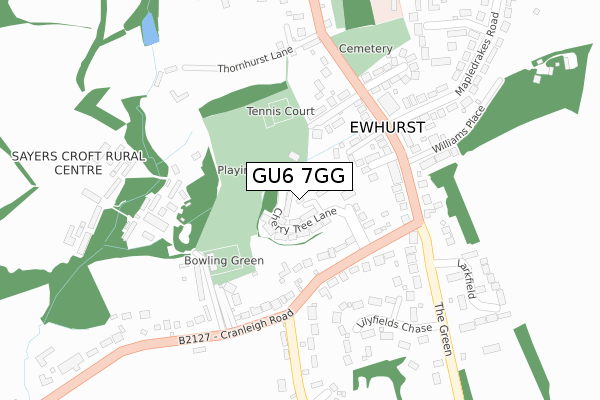 GU6 7GG map - large scale - OS Open Zoomstack (Ordnance Survey)