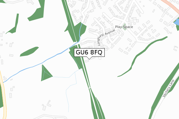 GU6 8FQ map - large scale - OS Open Zoomstack (Ordnance Survey)