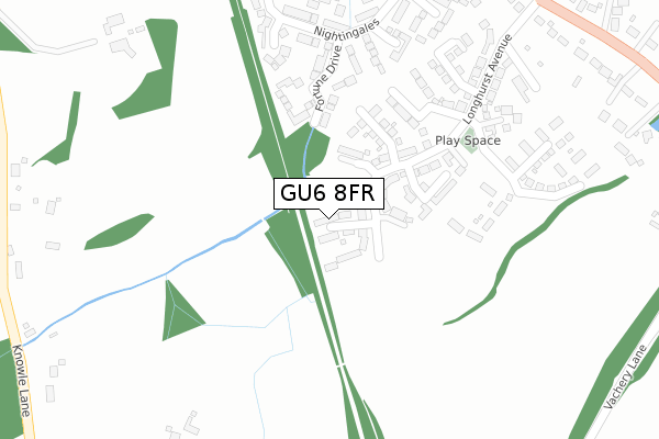 GU6 8FR map - large scale - OS Open Zoomstack (Ordnance Survey)