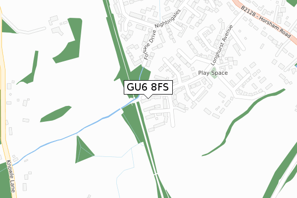 GU6 8FS map - large scale - OS Open Zoomstack (Ordnance Survey)