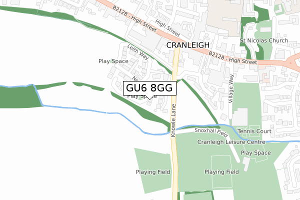 GU6 8GG map - large scale - OS Open Zoomstack (Ordnance Survey)