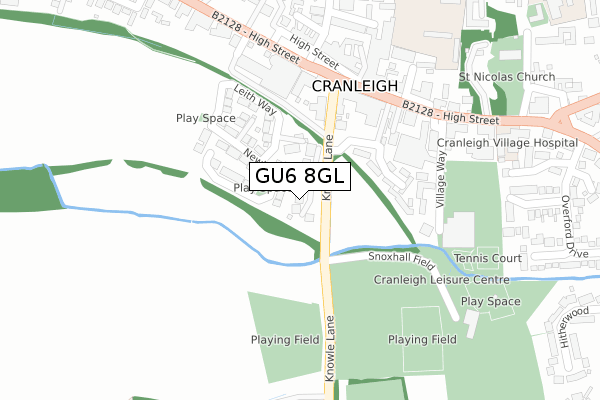 GU6 8GL map - large scale - OS Open Zoomstack (Ordnance Survey)