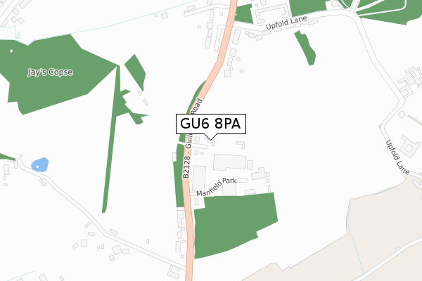 GU6 8PA map - large scale - OS Open Zoomstack (Ordnance Survey)