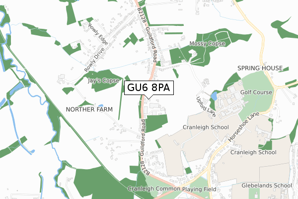 GU6 8PA map - small scale - OS Open Zoomstack (Ordnance Survey)